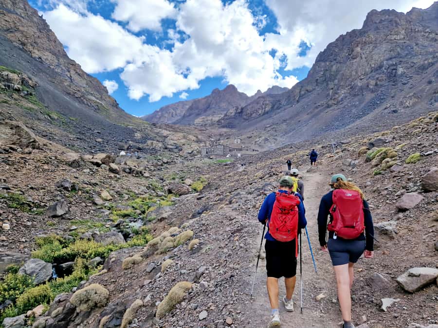 2 Days Mount Toubkal ascent trek via Ait Mizane Valley - Reaching the Toubkal refuge at 3,200 meters