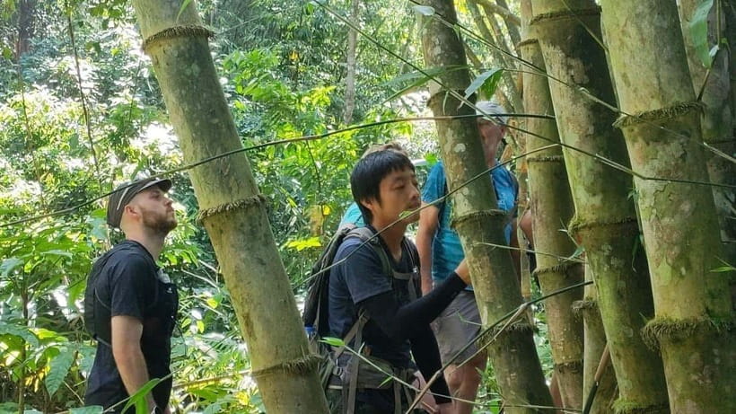 Authentic trek only walk in Chiang Rai jungle - Cooling off at the waterfall
