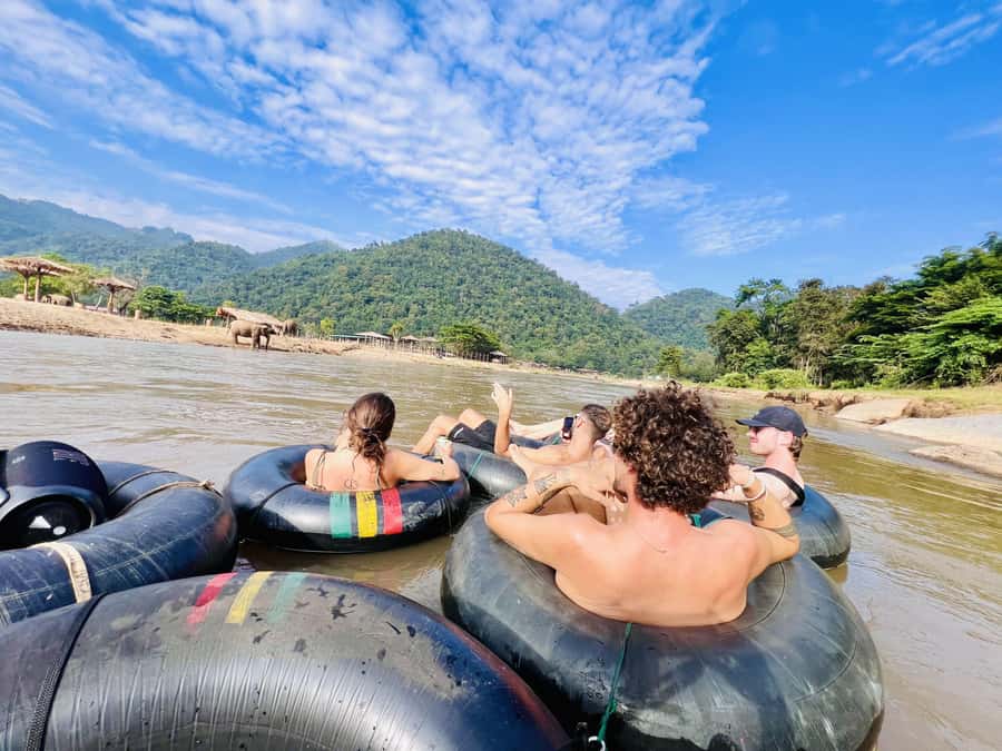 Chiang Mai 2-Day: Trekking, Tubing & Elephant Observation - Dinner, bonfire, and the shared forest cabin