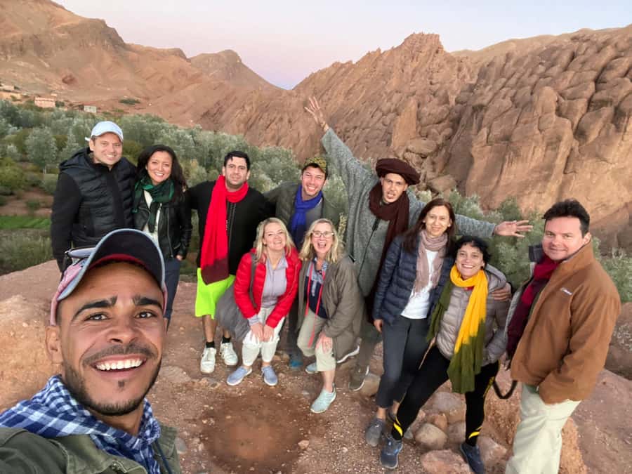Dades Gorges: Monkey Toes Rock Formation Guided Trek - Green fields and old irrigation beside the river