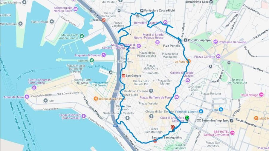 Genoa: Columbus Trail Urban Trekking with Wine & Local Tastings - Via del Campo and the city’s modern memory