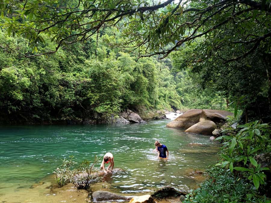 Khao Sok: Private Day Trekking, Jungle Dinner & Night Safari - A cool swim at the secluded waterfall