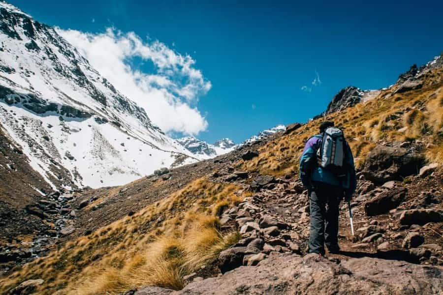 Marrakech: 2 Day Trek Atlas Mountains & Taoudja Summit 2724M - Day one: Otos Pass, Tedali Summit, and Imlil waterfalls
