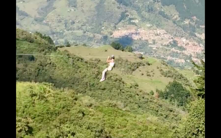 Medellin: Day Trip to Private Zipline and Waterfall Trek - The first 250-meter zip line