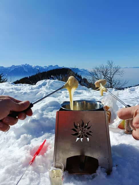Montreux: Snowshoe Trek with Fondue and Wine - What this Montreux snowshoe outing is really about