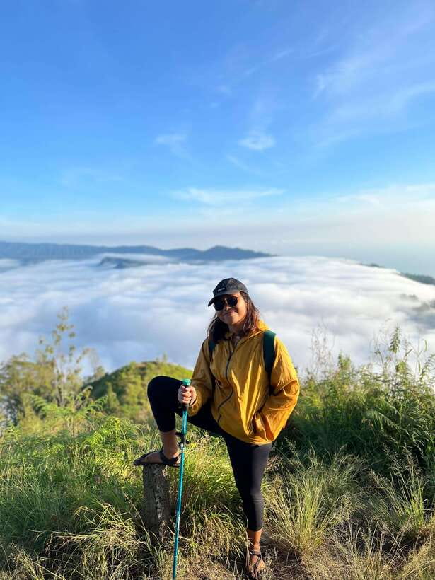 Mount Abang Trekking - 6:00 a.m. at the summit, with sunrise soon after