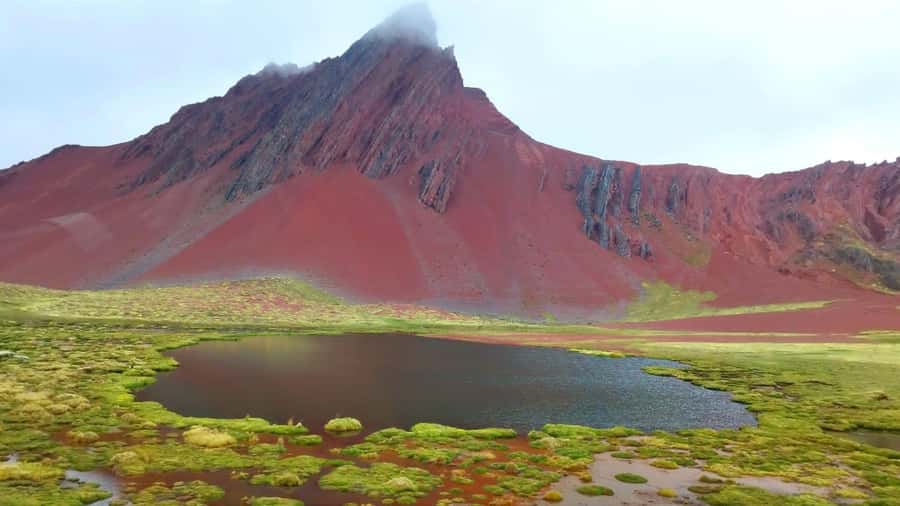 Rainbow Mountain and Red Valley Hike trek adventure - Cusipata breakfast and the turn onto the dirt road