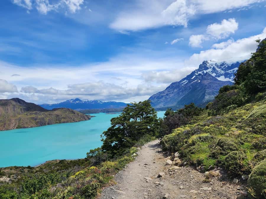 Torres del Paine: Base Torres Trekking - Crossing the stream into greener country